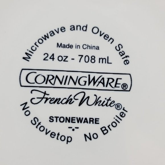 Corningware French White Ribbed Casseroles 15 Oz Oval Baker 24 Oz Round Baker - Picture 12 of 13
